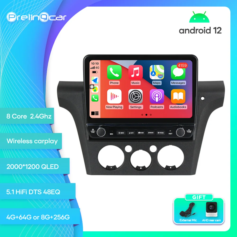 

Prelingcar для Mitsubishi Outlander 2001-2005 Android 12 автомобильный монитор 8 256g Carplay RDS GPS Встроенный 2din Радио DVD плеер 5,1 DST