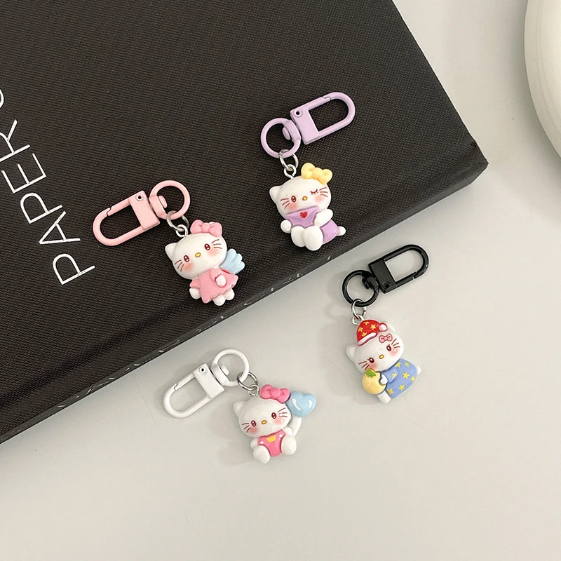 

Милый резиновый брелок Sanrio с котенком из мультфильма Kawaii, подвеска для школьной сумки, аксессуары для подарка для пары, друзей, одноклассников