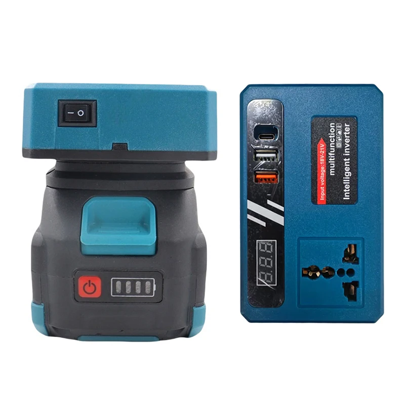 Onduleur d'alimentation 1 pièce 18 V DC à 220 V AC pour batterie, compatible avec les systèmes de batterie 18 V/21 V – Nouvelle unité d'alimentation