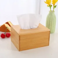 Wooden Tissue Box Modern Minimalist Design Tissue Box Holder Wood Tissue Case for Hotel Restaurant Hotel Office Easy-Refill 2