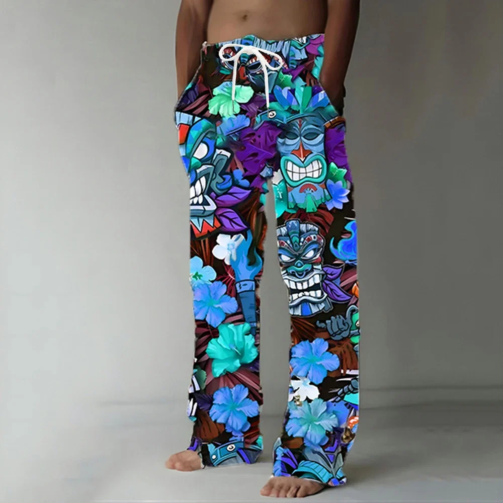 

Men's Trousers Summer Pants Beach Pants Drawstring Elastic Waist 3D Print Animal Plants Comfort Casual Daily