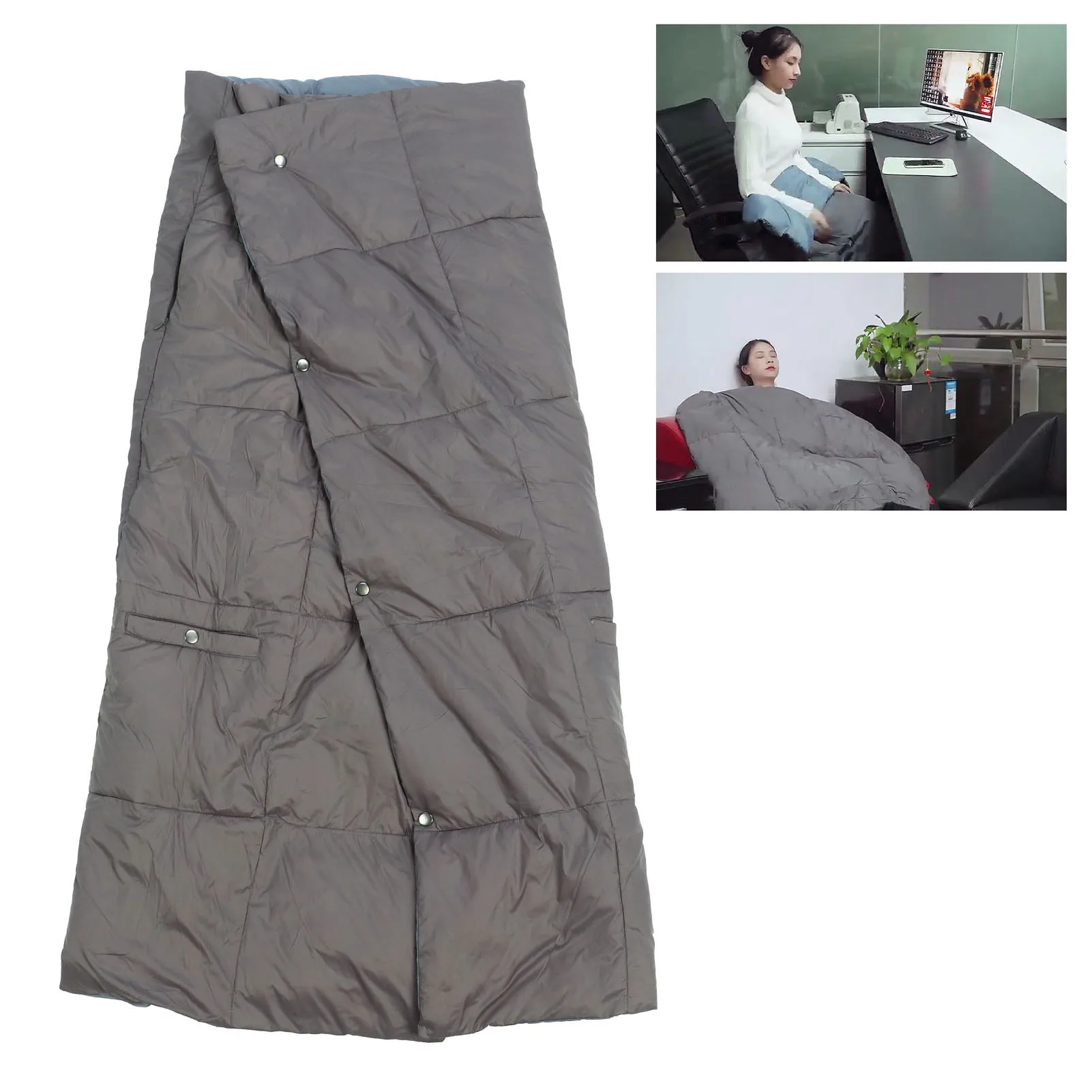 USB Heated Blanket Machine Washable 3 Heat Settings Polyester Breathable Wearable Heated Blanket 6 Heating Zones for Home
