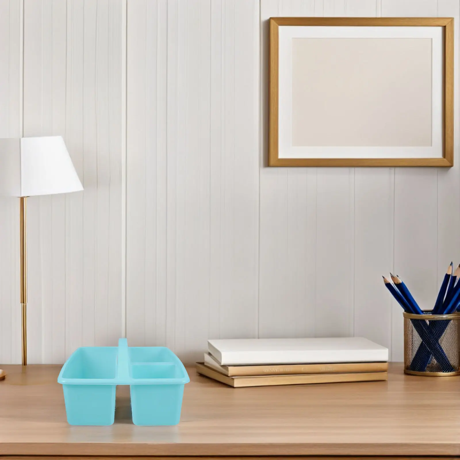 휴대용 수납 바구니 교실 미술 용품 펜슬 펜 문구류 어린이용 수납함 학교용 휴대용 정리함