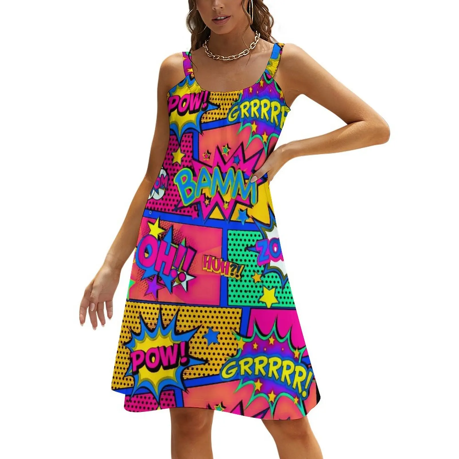 

Colorful Comic Book Panels Beach Sling Skirt elegant and pretty women's dresses Dresses women's fashion dresses