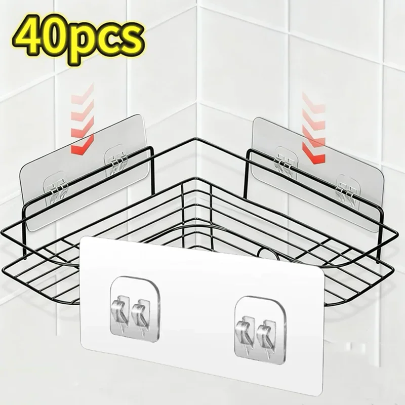Adhesive Shower Caddy Hook and Soap Holder for Bathroom and Kitchen Storage