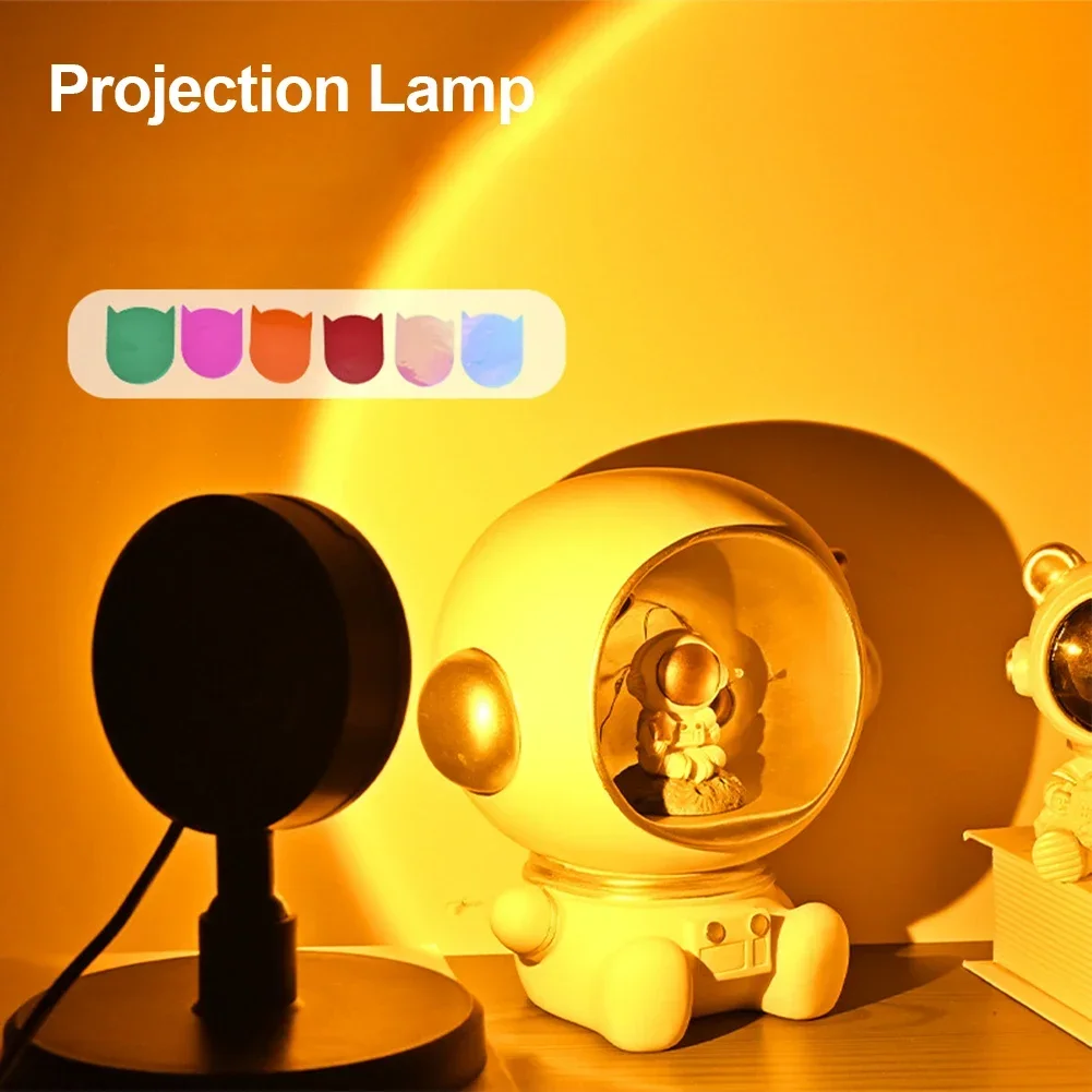 USB 선셋 레인보우 램프 프로젝터, 분위기 LED 데스크 램프, 상점 사진 배경 벽 장식 조명