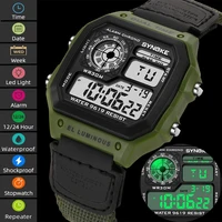 Synoke Shockproof Men's Sport's Watch Fashion 30M Waterproof Swimming Digital Wristwatch Colorfully Led Light Male Alarm Clock 1