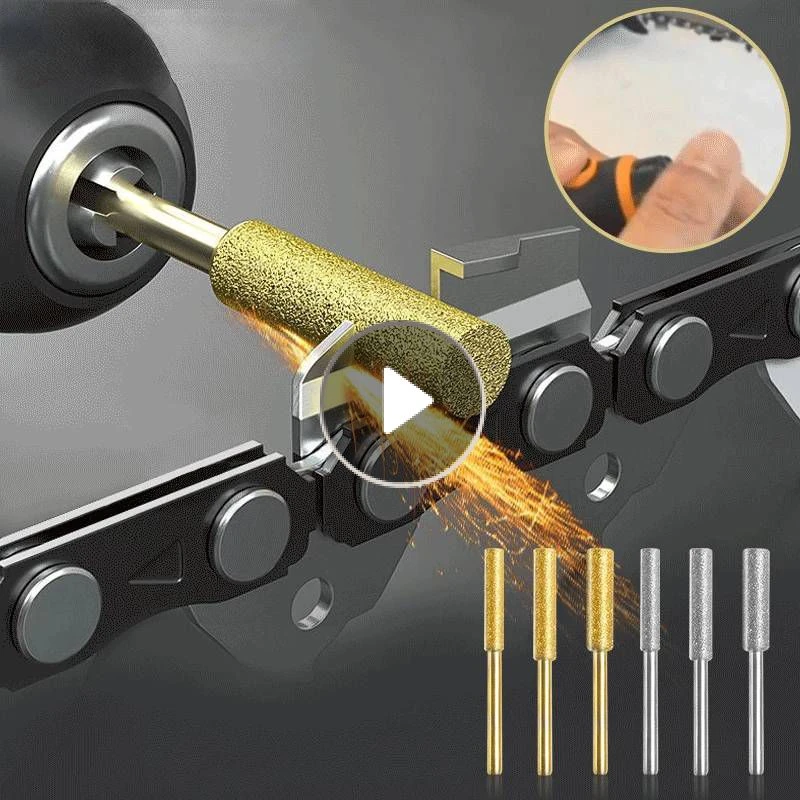 8Pcs Chainsaw Bits Titanium Plated Diamond Sharpener High Hardness