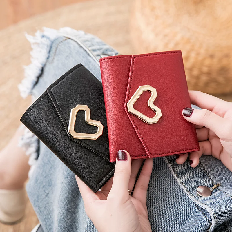 Lady Bag Wallet 2025 New Design Triple-Fold Heart Zero Wallet Handbag For Women