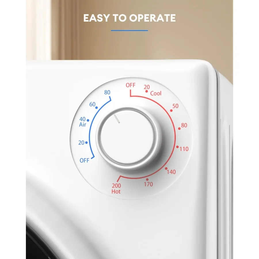 2.6 Cu. Ft Compact Dryer 1300W Portable Clothes Dryer with Stainless Steel Tub 10 lbs Front Load Electric with 4 Automati