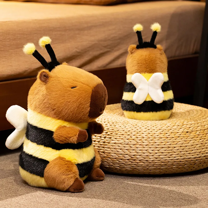 Adorable Bee Capybara Plush Toy - Soft Stuffed Animal for Kids, Perfect Birthday Gift and Room Decor