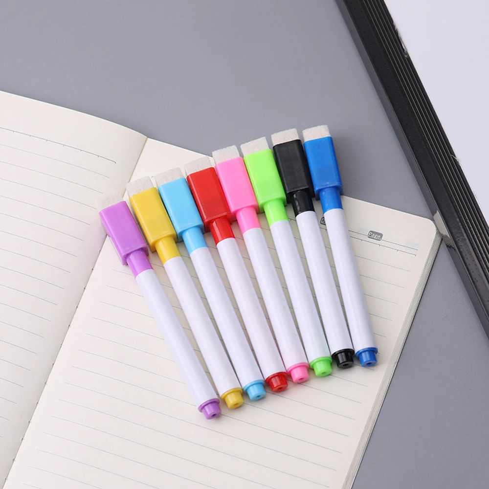 Whiteboard Marker Color Erasable Pens with Magnetic Sponge Erasable Kids Color Painting Pen