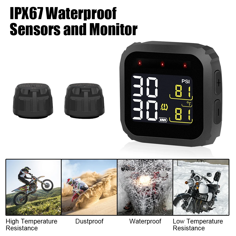 ܺ  Ÿ̾ з ͸ ý,  ǽð TPMS M3 Moto   LCD ÷, 