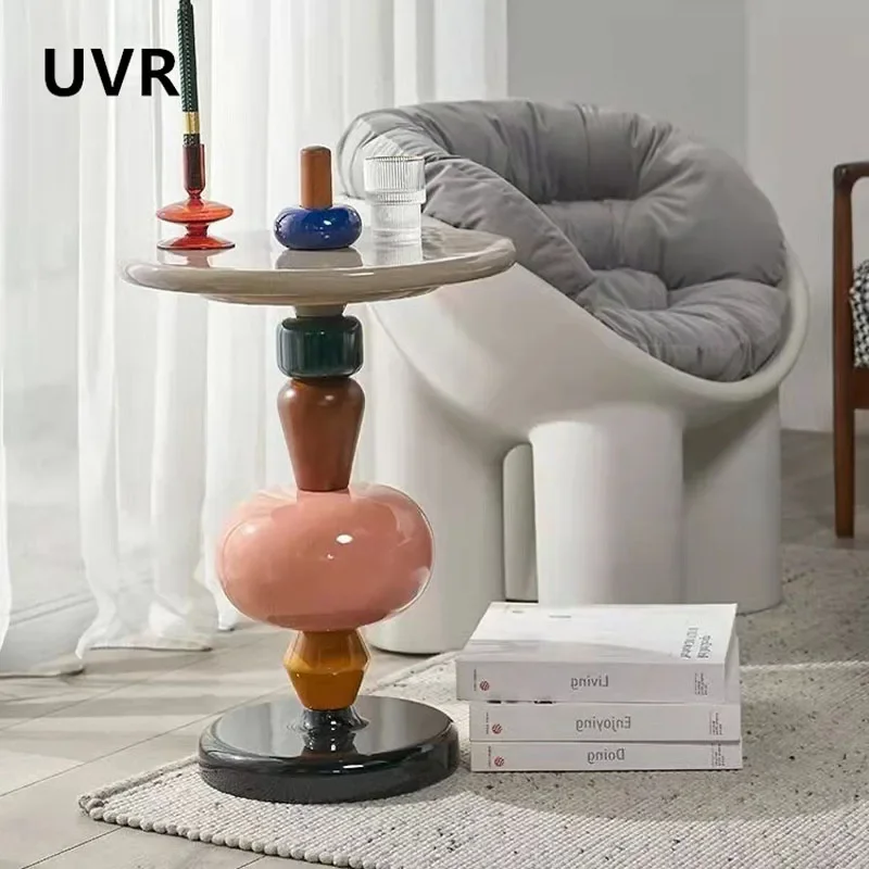UVR High Quality Coffee Table Small Round Table Living Room Sofa Side Corner Small Side Bedroom Coffee