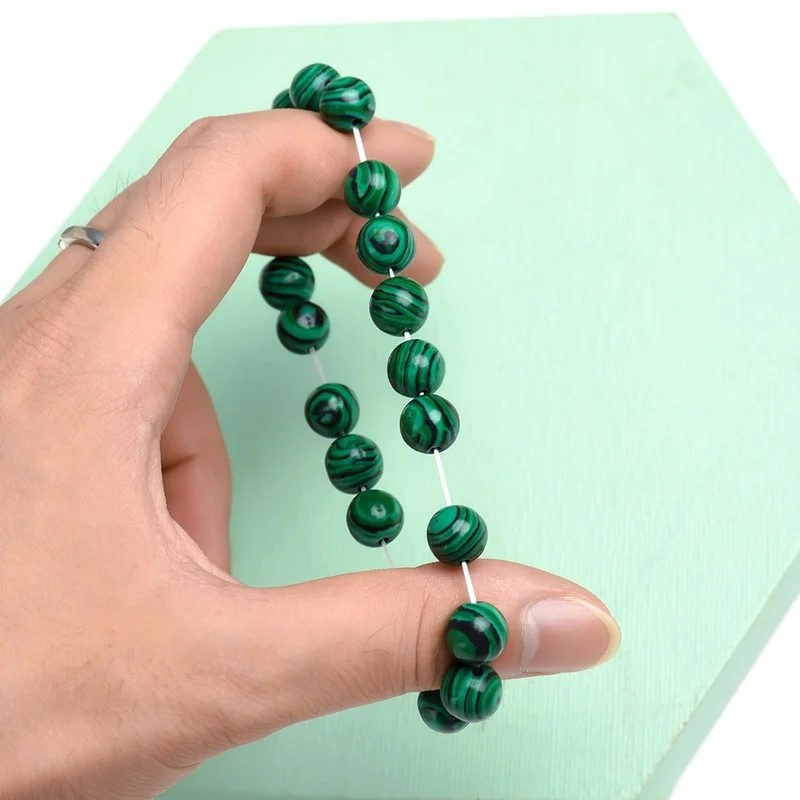 Green Lucky Wealth Bracelets Jewelry Lucky Charm Bracelet for Business Green Stone Beads Diabetes Triple Protection Bracelet