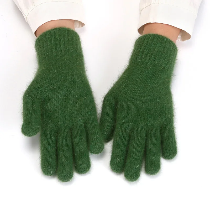 New Winter Thickened Solid Full Finger Gloves Women Men Autumn Knitted Mittens Hand Warmer Gloves Outdoor Cycling Soft Gloves