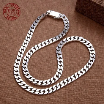 100% S925 Sterling Silver Necklace Bracelet Punk S925 Silver Jewelry Never Fade Carry certificate Men Women Jewelry Gifts 1