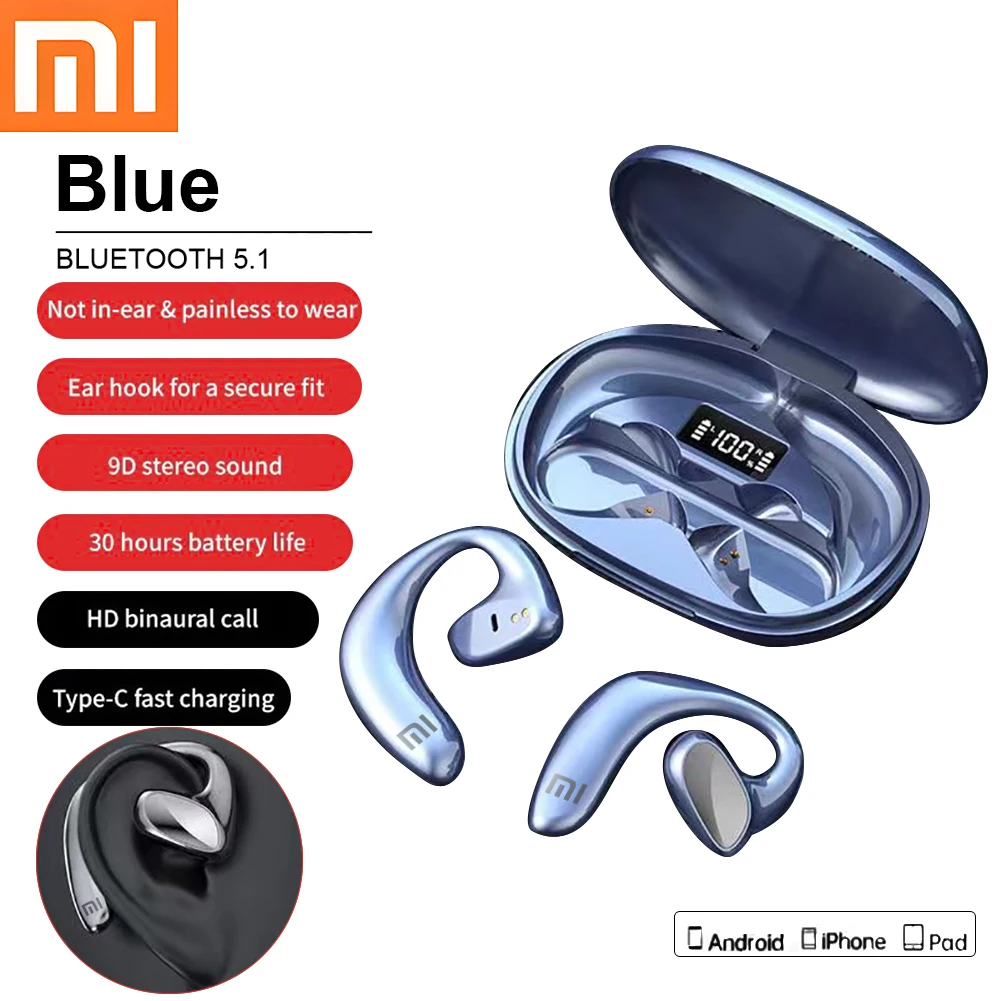 Wireless Earphones Xiaomi Mijia S900 Bluetooth Headphones Bone Conduction Sports 9D Hifi Stereo Earbuds Headset With Microphone