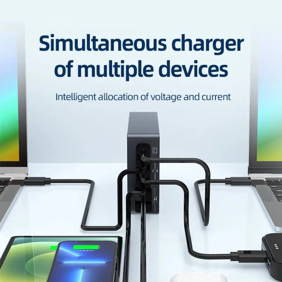 990W GaN 6-Ports USB C Charger Desktop Charger Type C PD 100W PPS Fast Charging Station for Laptop Tablet MacBook Samsung iPhone