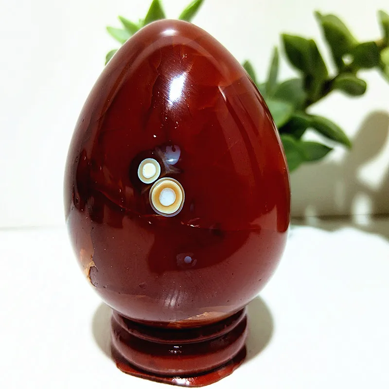 Natural Red agate beautiful egg shape Stones And Crystals Feng Shui Witchcraft Energy Room Decorations 5