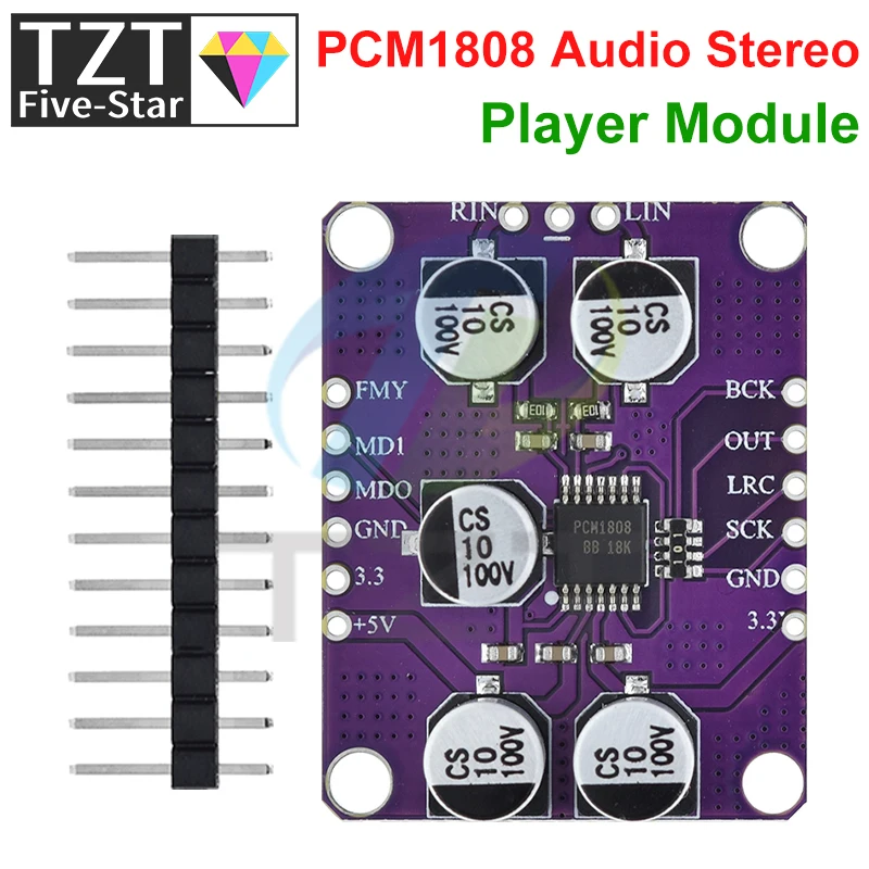 1/3PCS PCM1808 105dB SNR Audio Stereo Single-Ended Analog-Input Decoder 24bit Verstärker Board Player Modul