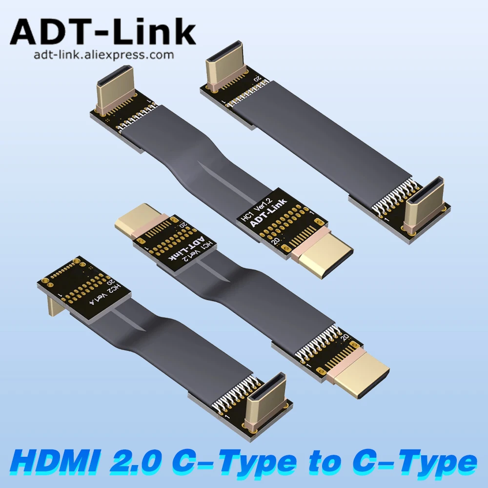 Compatibile Con Hdmi, Cavo A Nastro Fpv Hdmi Tipo C Ffc Connettore Pcb Mini Hdmi Da 90 Gradi 20Pin Maschio A Maschio Cavo Di Prolunga Piatto Fpv