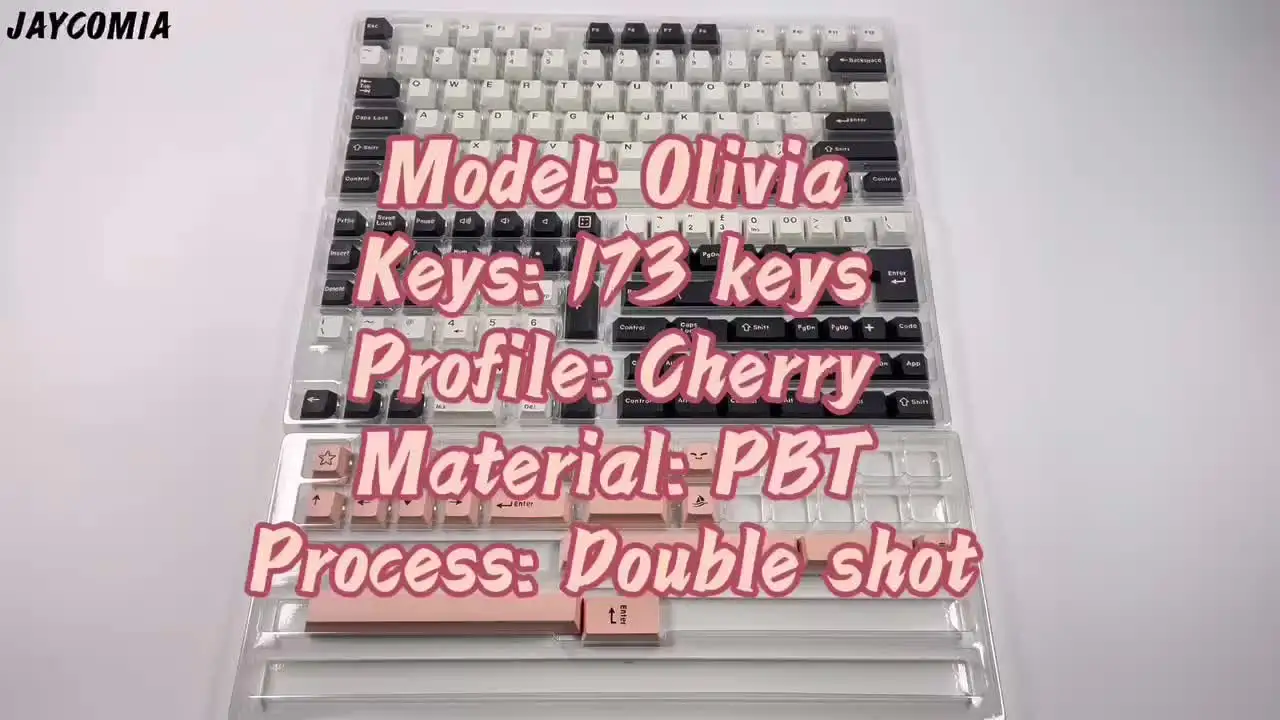 GMK Olivia Keycap PBT Double Shot Cherry Profile Black White