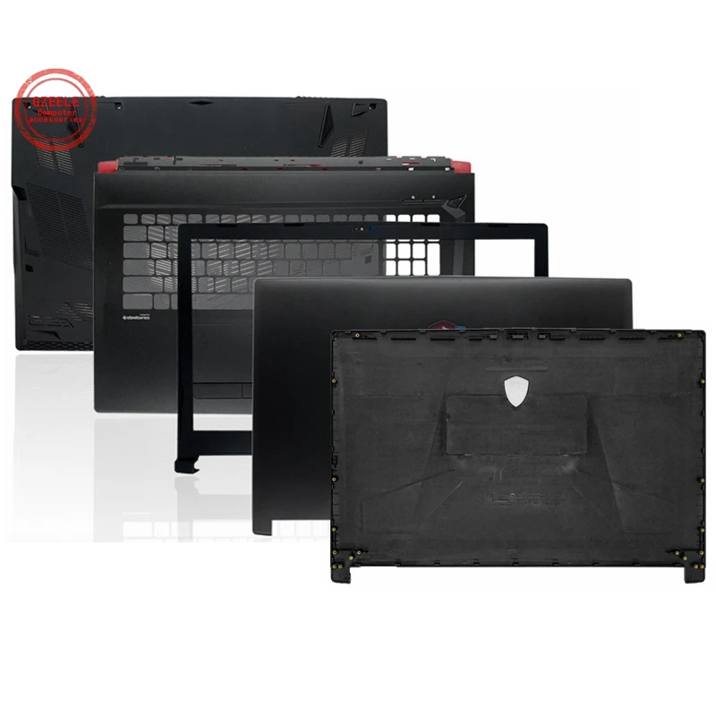 para Msi Gl73 8rc 8rd Ms17c6 Gl73 8re Gl73 7rd Série Lcd Capa Traseira Frente Moldura Dobradiças Capa Encosto de Mãos Case Inferior Plástico Novo