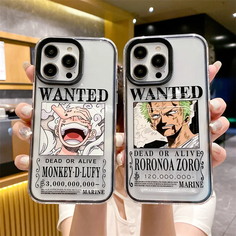 Anime One Piece Luffy Gear 5 Roronoa Zoro Clear Phone Case