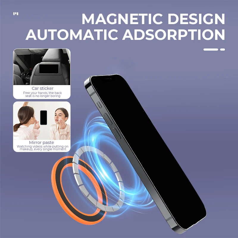 Magnetic Wall-Mount Phone Holder with Strong Magnet Ring Stand Sticker