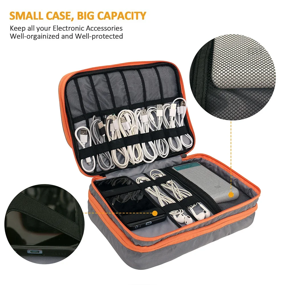 Cable Storage Bag Multi Layer Electronic Accessories Organizer Portable Travel Cable Organizer Case For iPad Cable Charger
