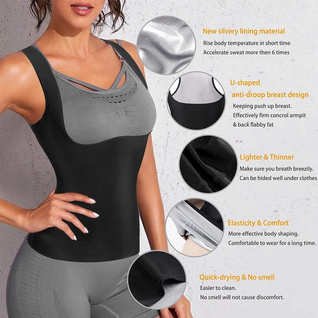 1PCS Women’s Sweat Vest for Weight Loss – Heat-Trapping Sauna Tank Top, Slimming Workout Shirt with Compression for Faster Sweat 3