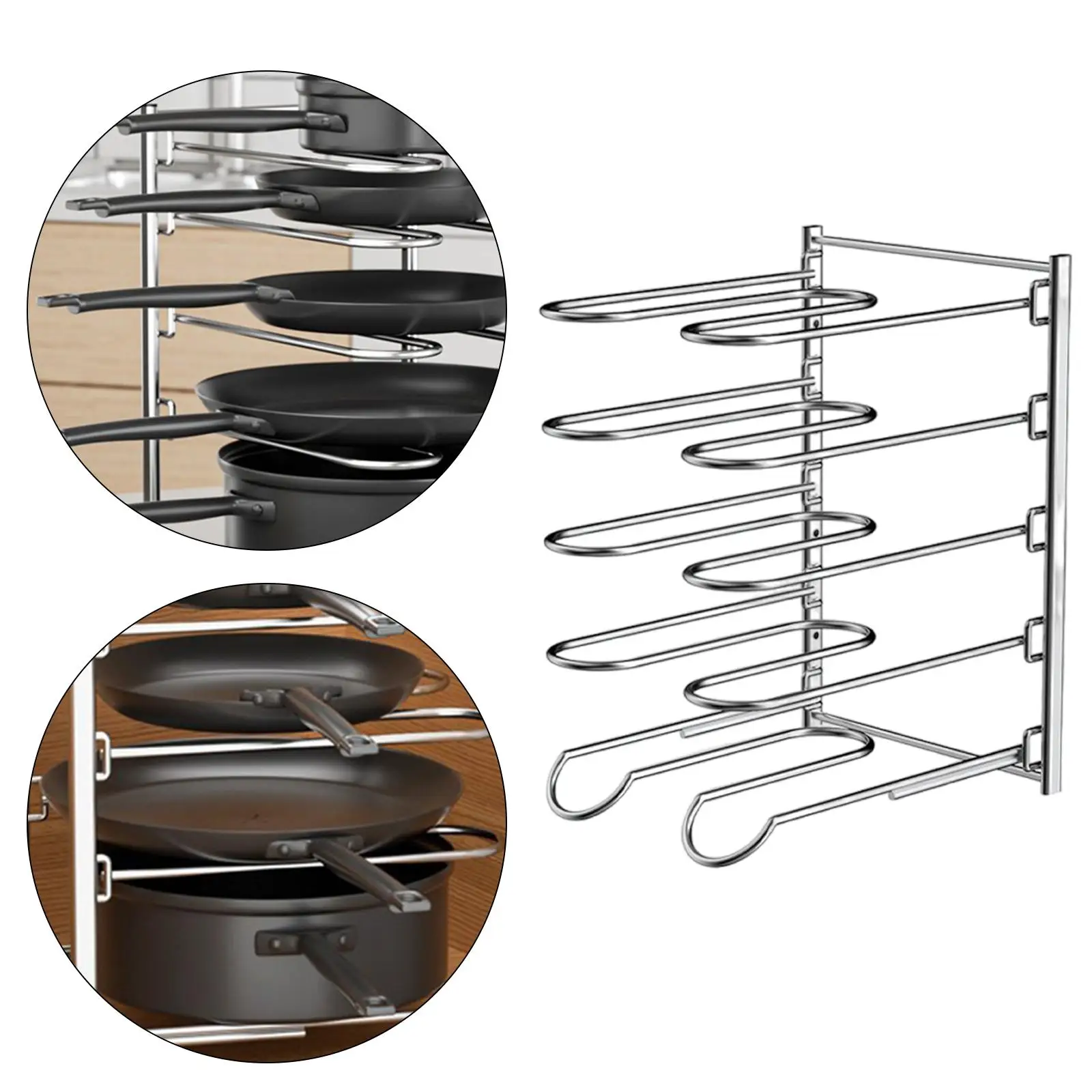 

Pan Organizer Reusable Heavy Duty Layers Pot and Pan Organizer Under Cabinet