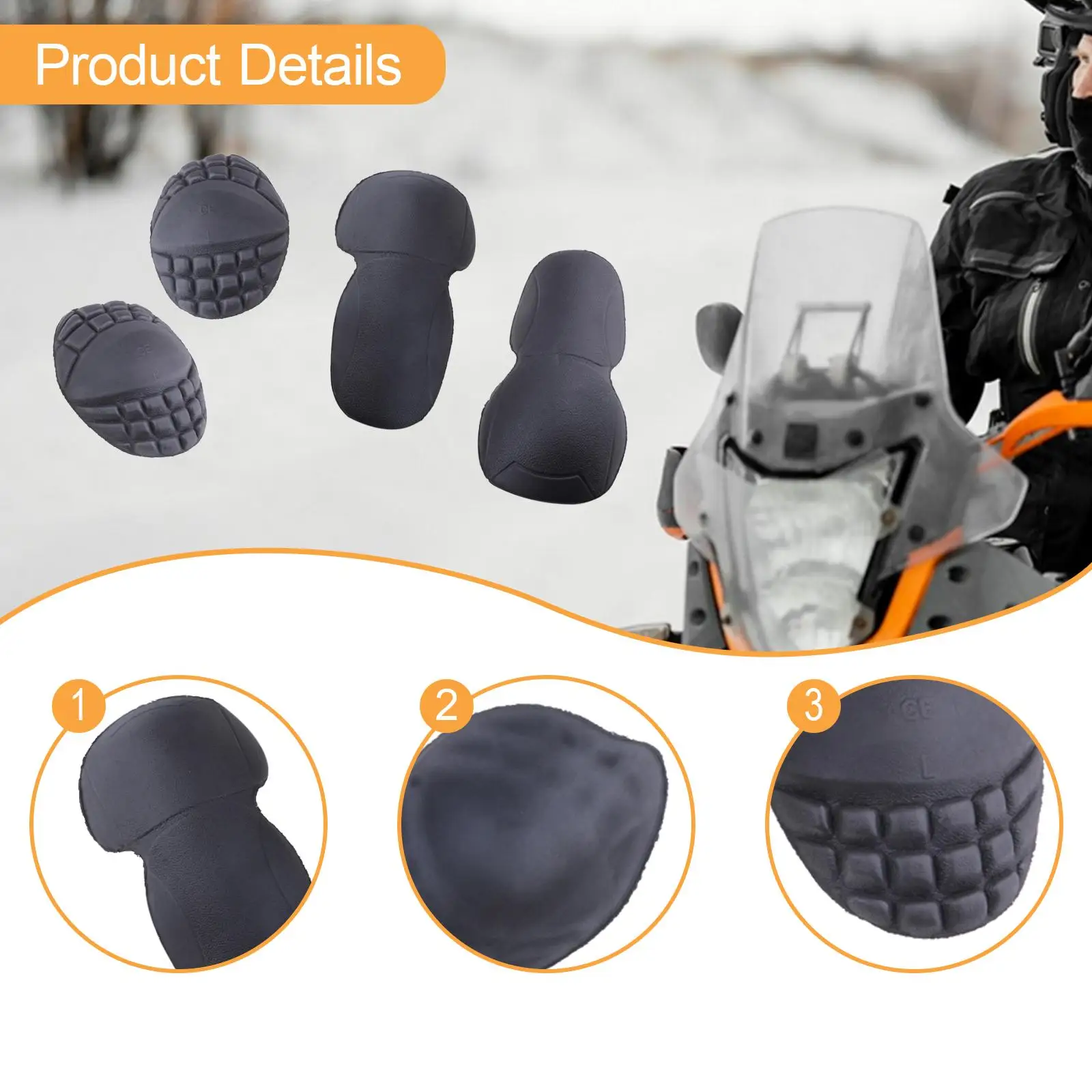 4x 팔꿈치 및 어깨 패드 EVA 내장 보호 액세서리 라이딩 프로텍터 성인용 오토바이 보호 장비