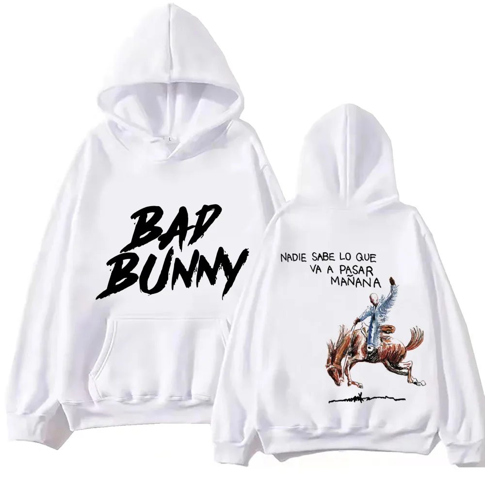 2024 Nadie Sabe Lo Que Va A Pasar Manana Bad Bunny 후디 상의, 긴 소매 맨투맨 음악 팬 선물, 용수철 여름 캐주얼