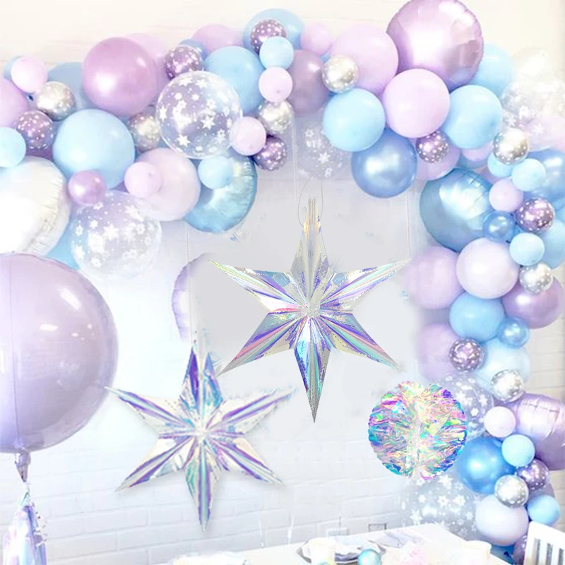 3 Stücke Große Glänzende Laser Party DIY Hängen Ornament Stern Anhänger Geburtstag Hochzeit Baby Dusche Festival Party Winter Weihnachten Dekor – Detail 17