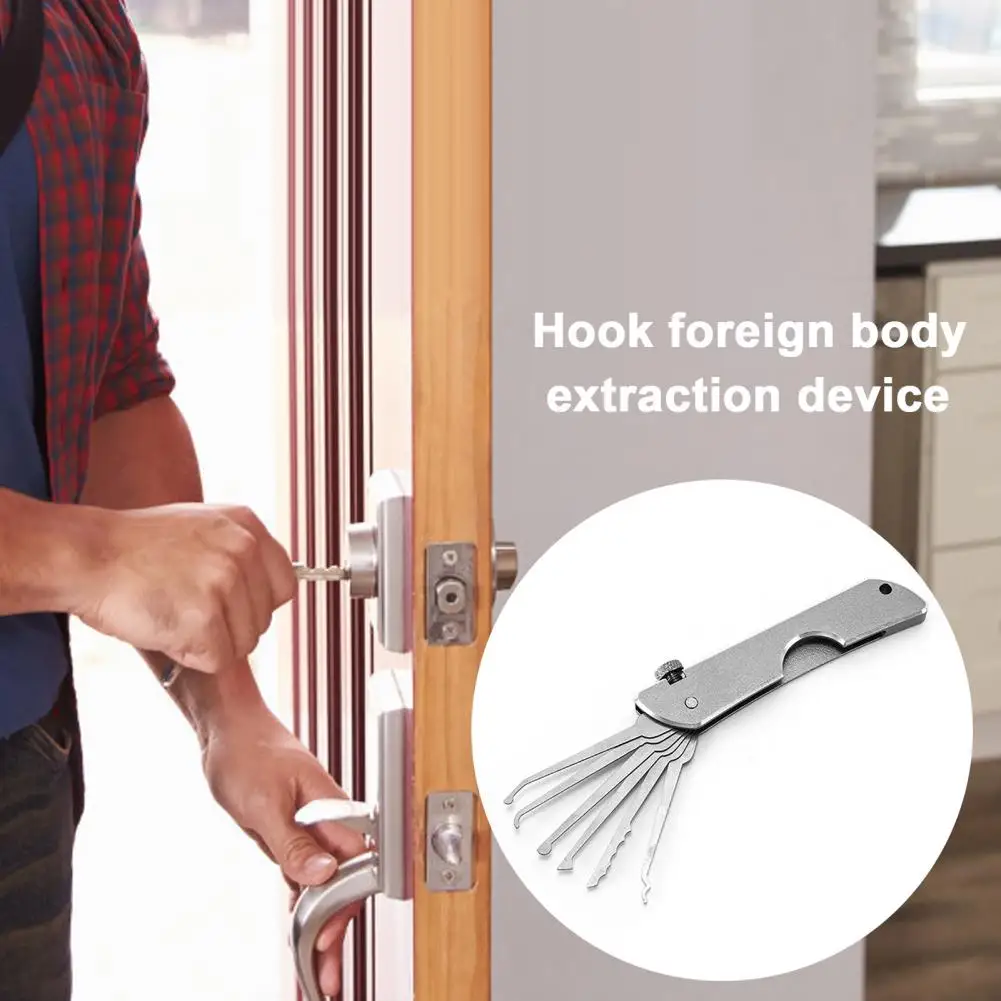 Lock Pick Set Locksmith Extractor Tools Locksmith Tools Lock Pick Tools Lock Repair Tool Lock Picking Set Compact Precision Automotive Pick Hook Set Lightweight Rust-resistant Mini Hooks Remover Kit