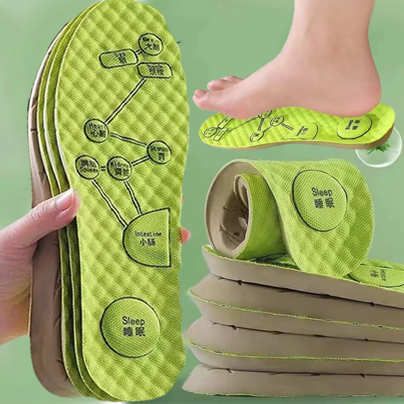 

3D Foot Acupressure Insole Men Women Soft Breathable Sports Cushion Inserts Sweat-absorbing Deodorant Insole Shoe Pads
