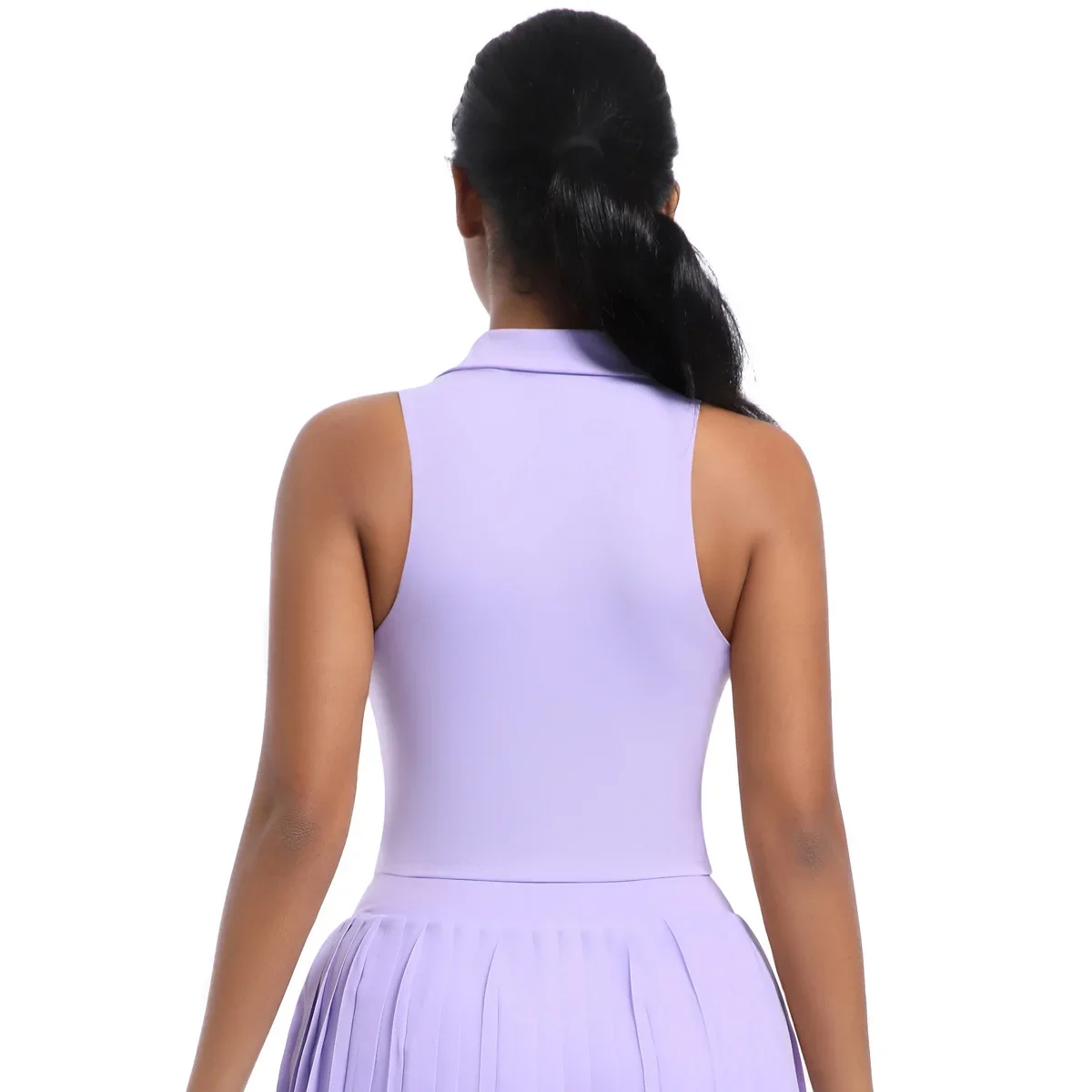 New cross-border outdoor leisure lapel vest running sports fitness breathable short yoga clothes nude tennis clothes