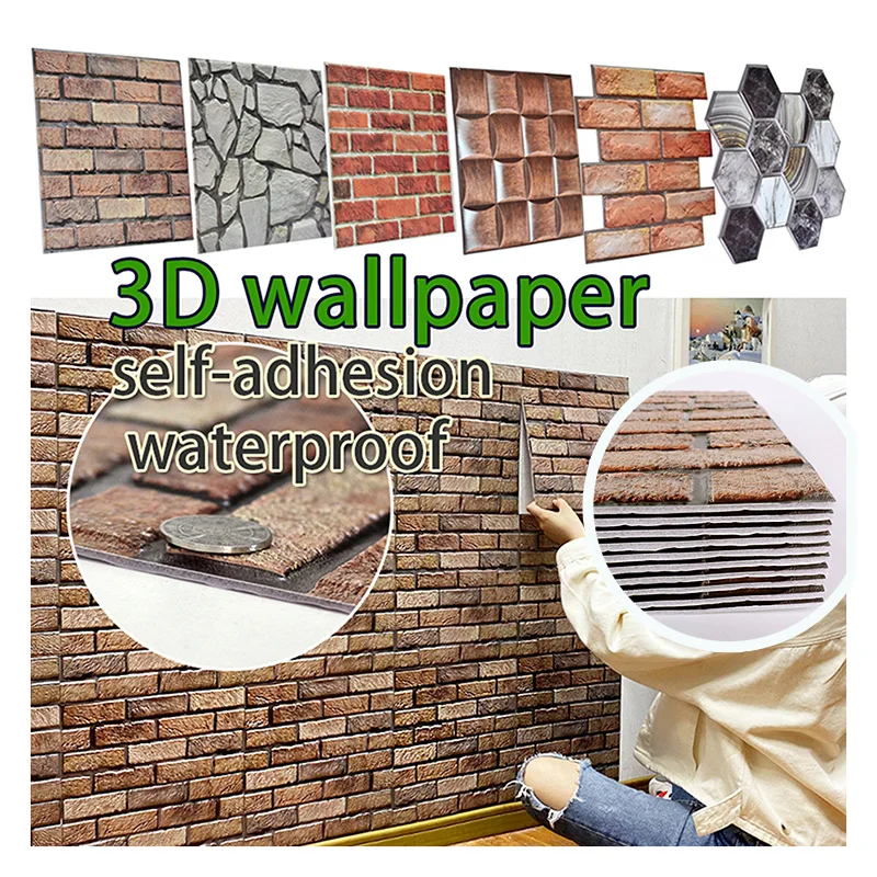 20 Paneles De Pared 3D Autoadhesivos 30x30 Cm - Efecto Ladrillo O Piedra, Fácil De Instalar Sin Herramientas