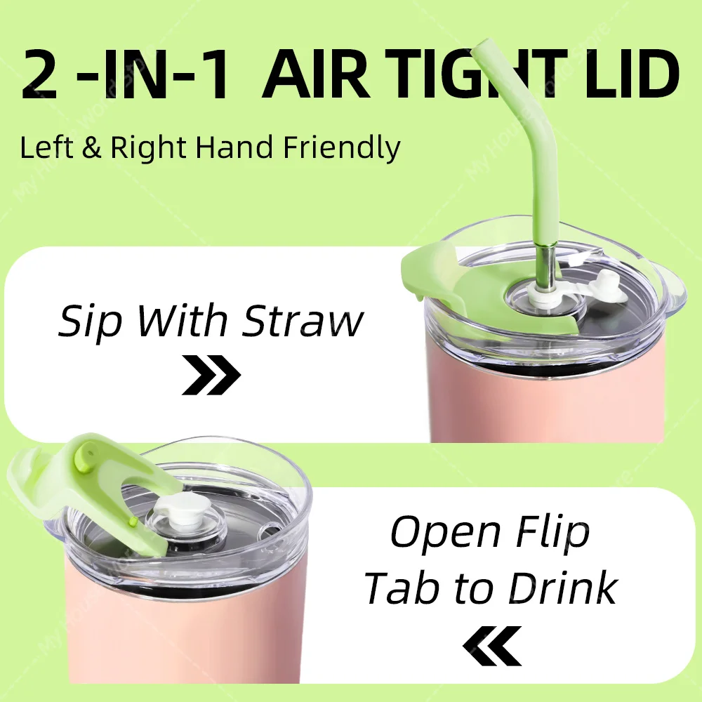 Jormungand 40 Oz Tumbler With Handle & Straw | Stainless Steel Vacuum Insulated | Hot & Cold (Green Wheat Fields) - View #4