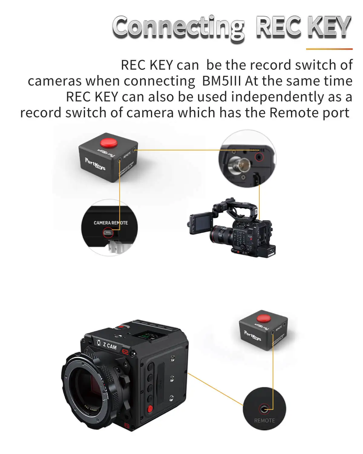 Portkeys-BM5 iiiカメラ制御フィールドモニター、z cam bmpcc用