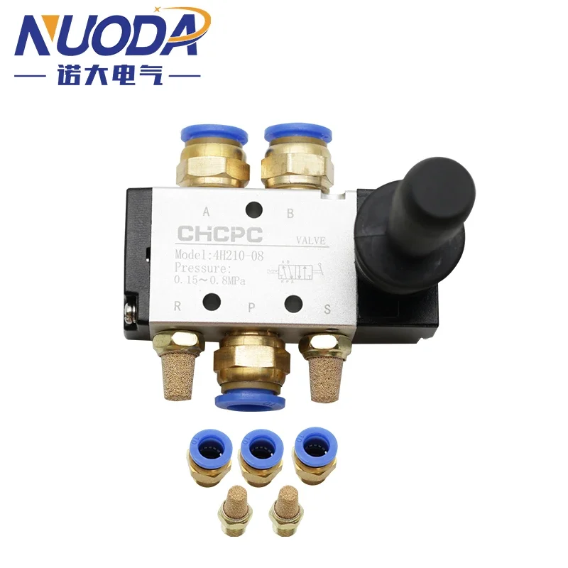 4H210-08 5/2 Way Pneumatic Air Hand Lever Operated Valve Manual Control 2 Position 3 5Port Push-Pull 3H210-08 pneumatic air valve