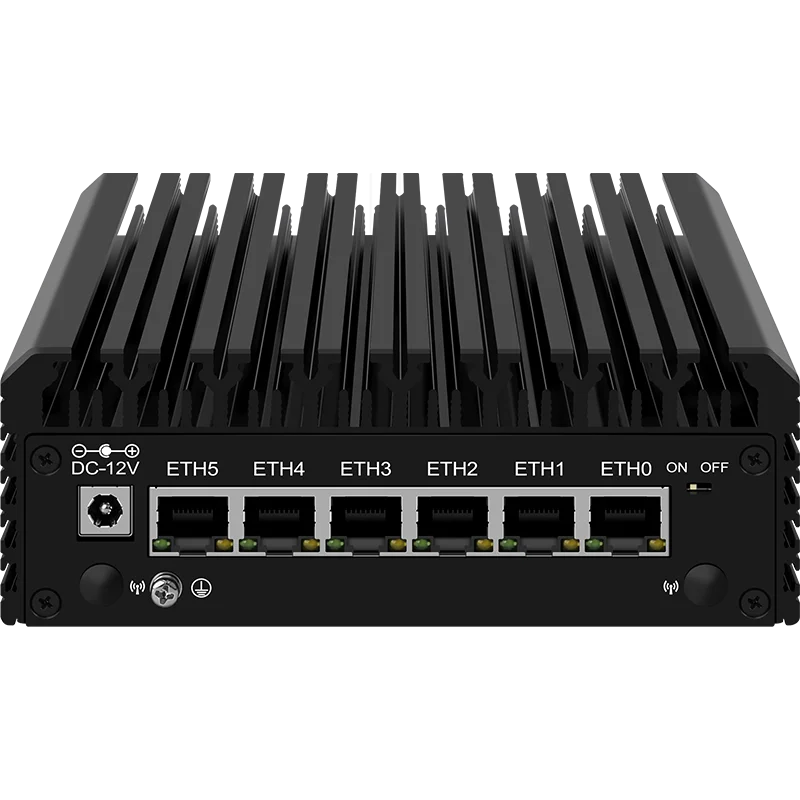 Fanless Mini PC 6x i226-V 6 LANS 2.5G Firewall Soft Router 12th Gen Intel i3 N305 N100 DDR5 32GB 500GB NVMe SSD pfSense Proxmox 6