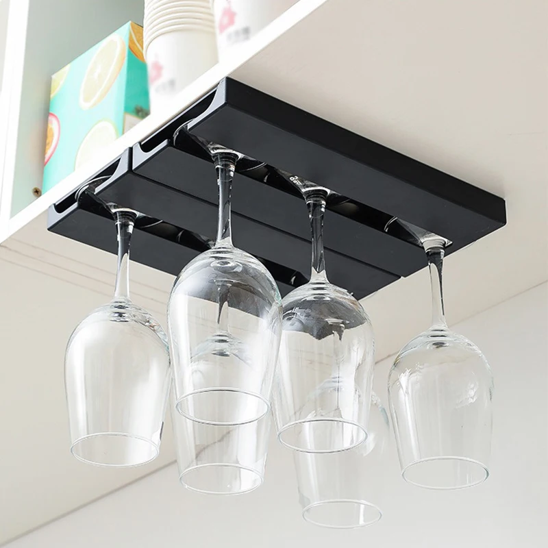 Home Kitchen Under Cabinet Wine Glass Holder Multifunctional Stemware Rack for Kitchen Bar Storage Storage