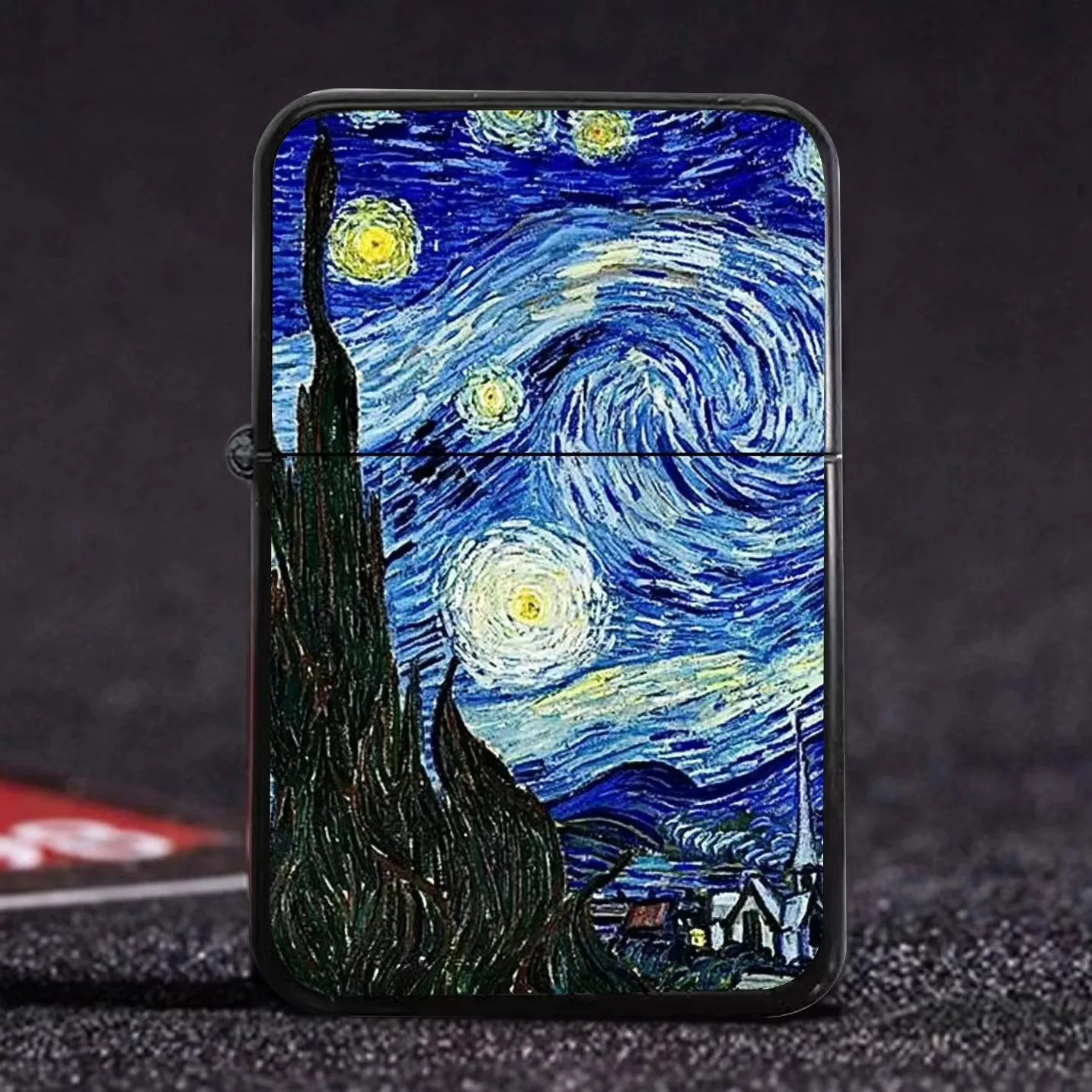 Vanishing Her Van Gogh Oil Painting Star Moon Night Kerosene Lighter Metal Kerosene Lighter Creative Gift