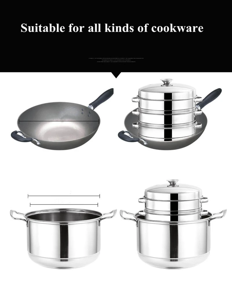 Couvercle Cuiseur Vapeur Cuiseur Vapeur En Acier Inoxydable - 5 étages - Empilable - Avec Couvercle En Verre - 30 Cm Cuiseur Vapeur 5 Couches