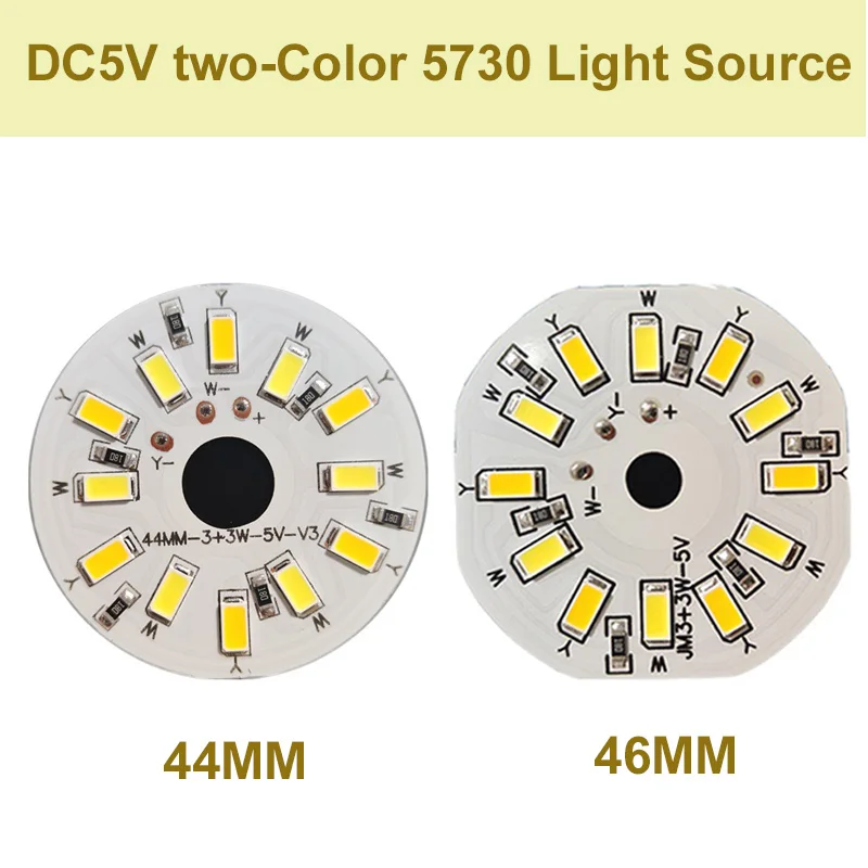 YOUCENT 1pcs Low Voltage 5730SMD 3W DC5V LED Light Board Two-Color