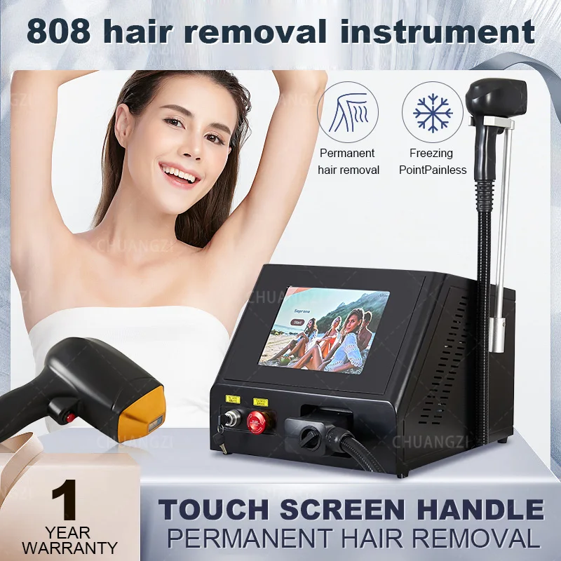 

2000W Painless Permanent Hair Removal Beauty Instrument Ice Titanium Equipment 808 755 1064 Nano Diode Lase-r Hair Removal