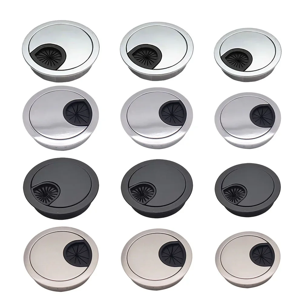 Description Picture 2 of item50mm 53mm 60mm 80mm Desk Metal Grommet Table Cable Tidy Wire Hole Cover Chrome Brush Practical Round Wire Tidy Grommet Hardware